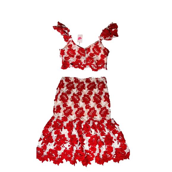 L’Atiste Byamy Dress Set Size L Jacquard lace Top and Skirt - Picture 1 of 7